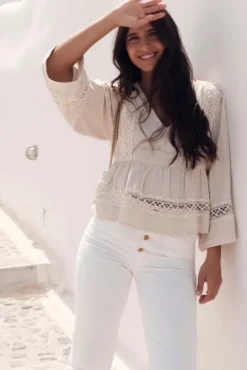 BLOUSE AMY LIN VISCOSE BEIGE