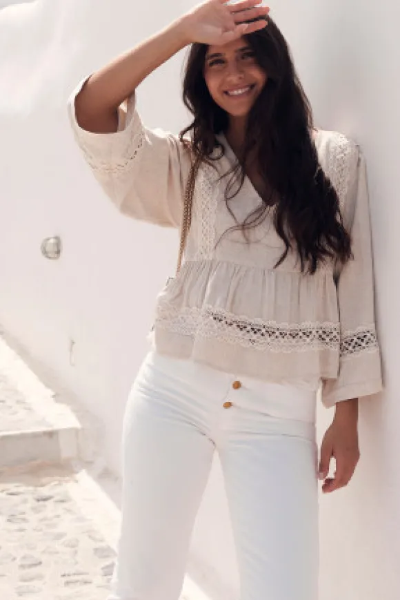 BLOUSE AMY LIN VISCOSE BEIGE