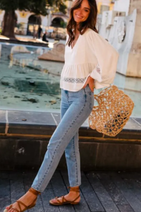 BLOUSE AMY LIN VISCOSE BLANC