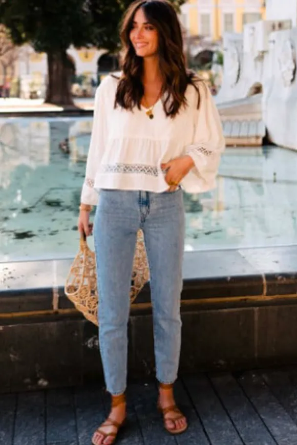 BLOUSE AMY LIN VISCOSE BLANC