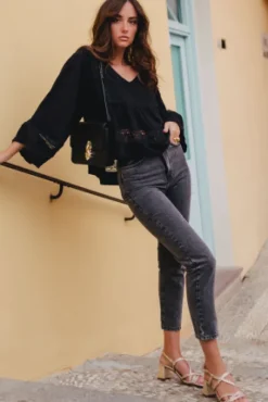 BLOUSE AMY LIN VISCOSE NOIR