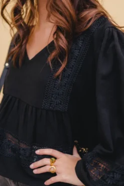 BLOUSE AMY LIN VISCOSE NOIR