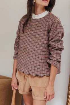 BLOUSE BALTHAZAR DAMIER ACAJOU