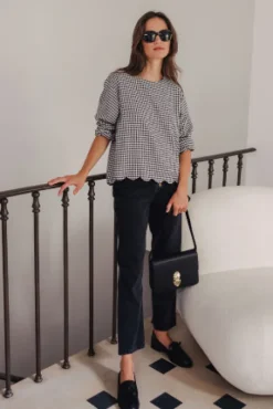 BLOUSE BALTHAZAR PIED DE POULE