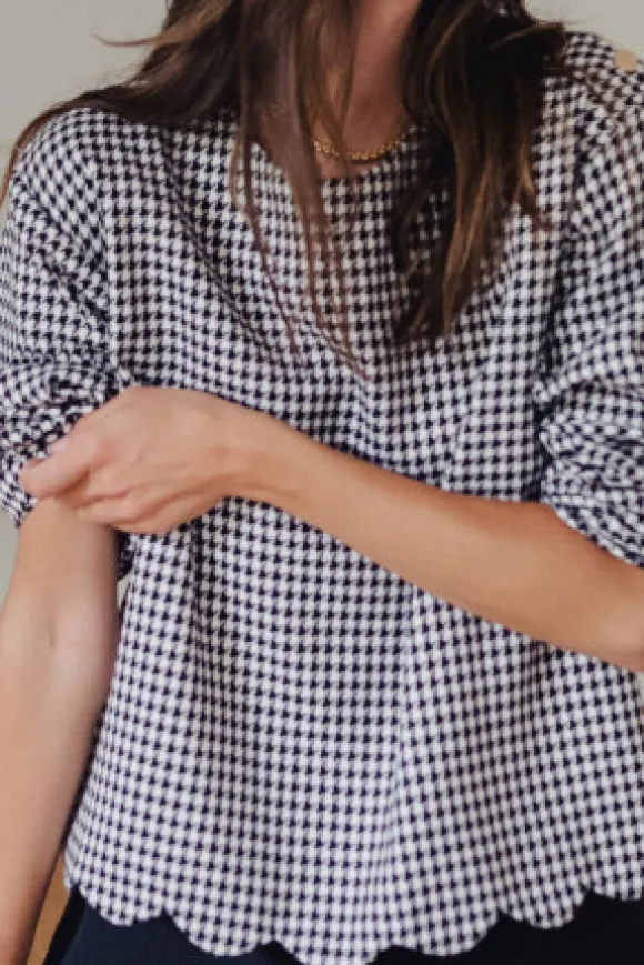 BLOUSE BALTHAZAR PIED DE POULE