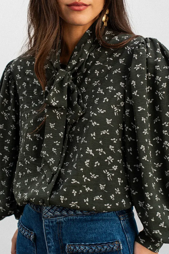 BLOUSE BEREN IMPRIMÉ PENTO KAKI