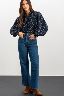 BLOUSE BEREN IMPRIMÉ PENTO MARINE