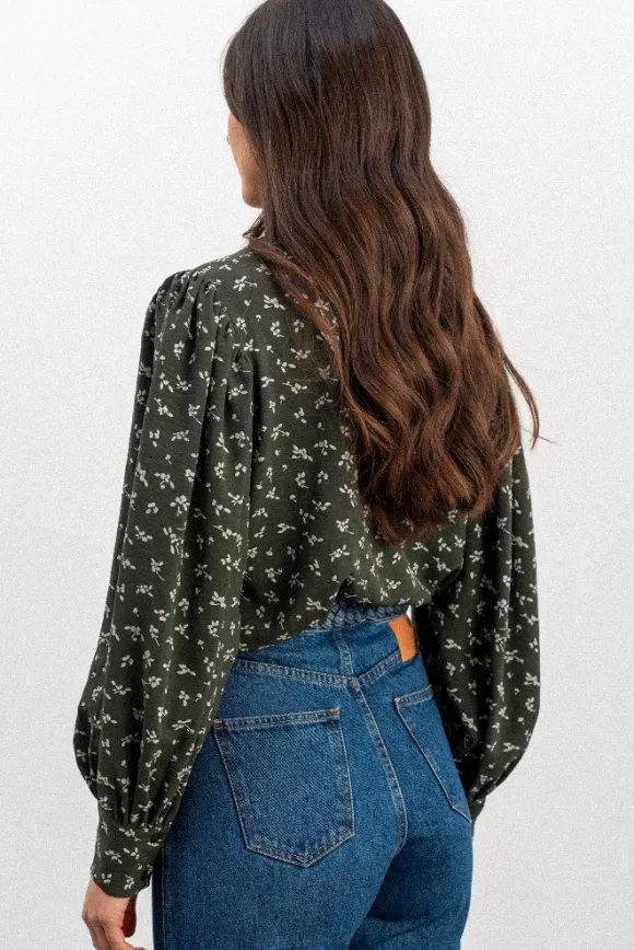 BLOUSE BEREN IMPRIMÉ PENTO KAKI