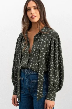 BLOUSE BEREN IMPRIMÉ PENTO KAKI
