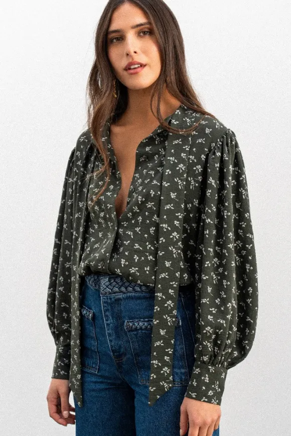 BLOUSE BEREN IMPRIMÉ PENTO KAKI