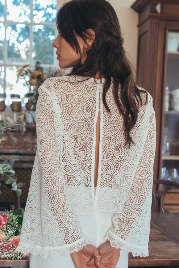BLOUSE BÉRAT DENTELLE CALEOPE