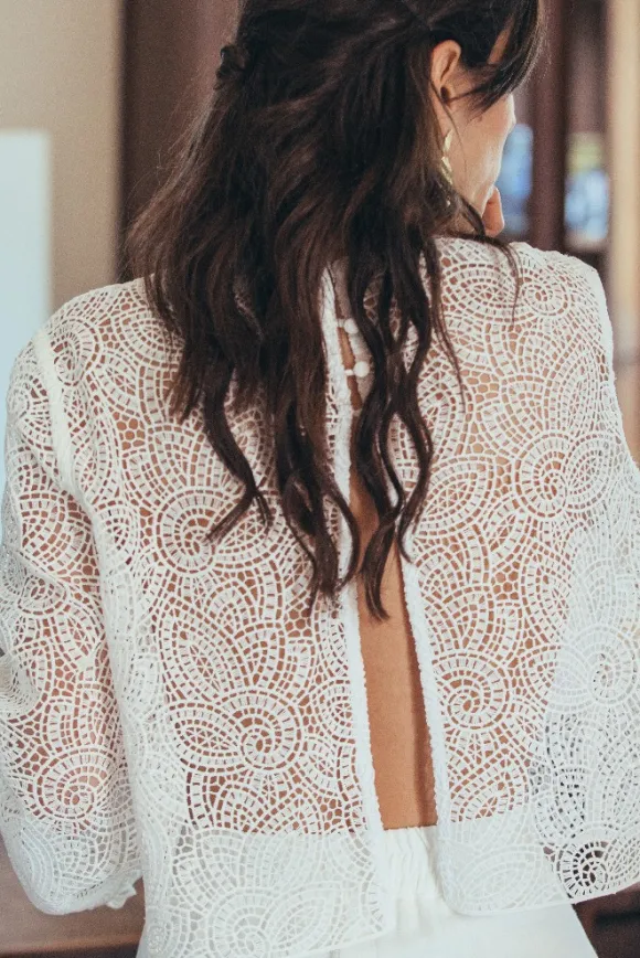 BLOUSE BÉRAT DENTELLE CALEOPE