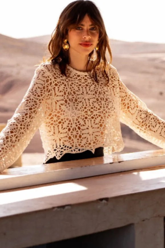 BLOUSE BRENDA GUIPURE CRÈME