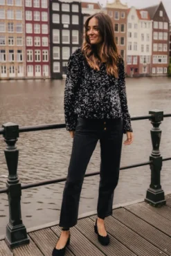 BLOUSE CALIOPE SEQUIN NOIR