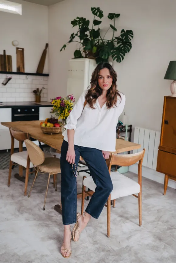 BLOUSE DINA BLANC COTON