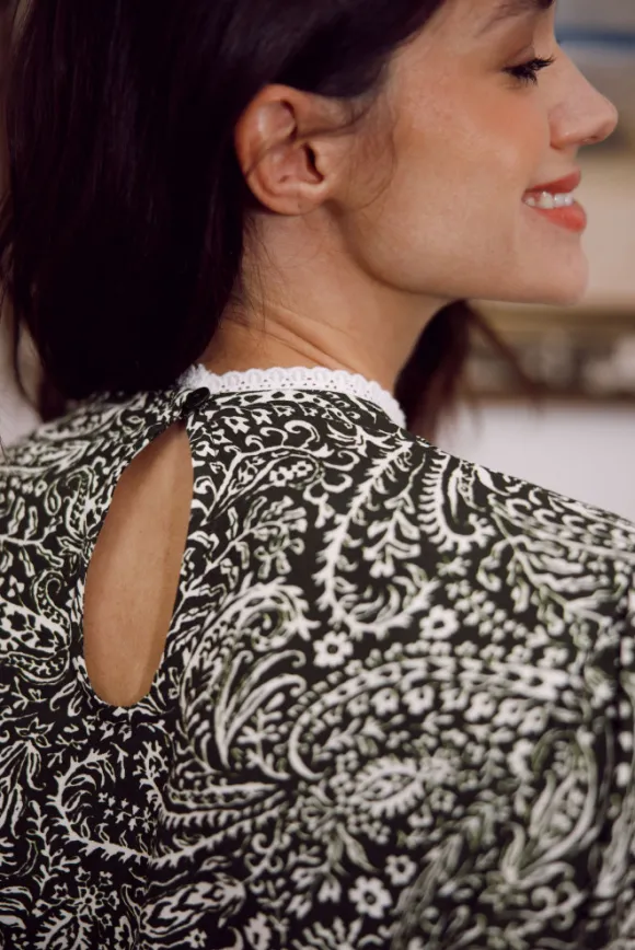 BLOUSE HENRIETTE BANDANA KAKI