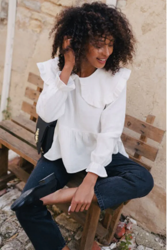 BLOUSE KENDAL BLANC COTON