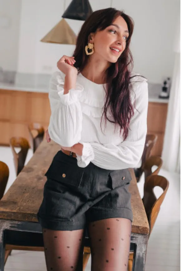 BLOUSE LÉA ÉCRU COTON