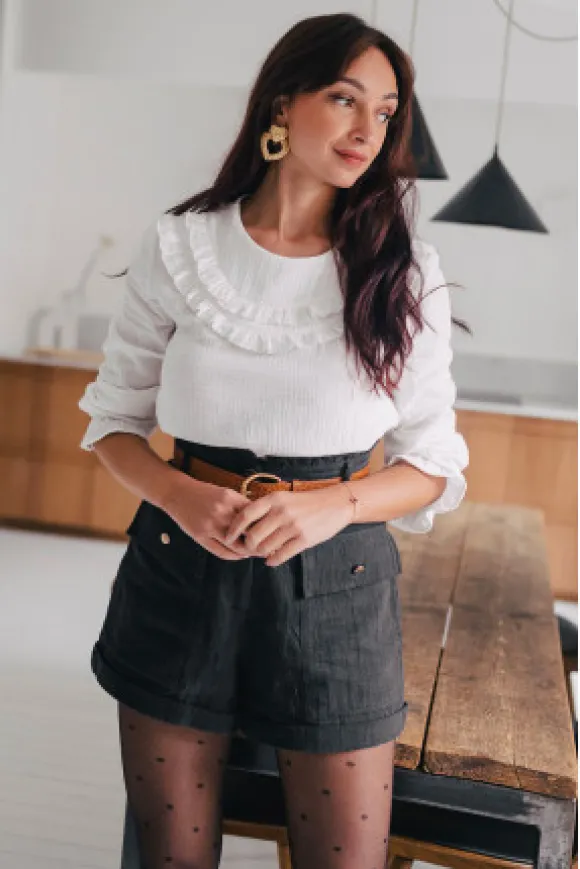 BLOUSE LÉA ÉCRU COTON