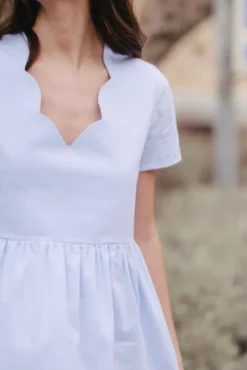 BLOUSE MARTHA BLEU COTON