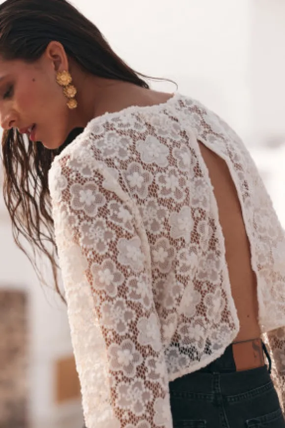BLOUSE NAOMIE DENTELLE PIVOINE