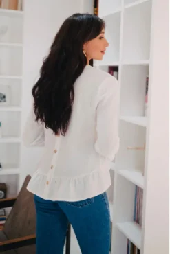 BLOUSE SULLY BLANC COTON
