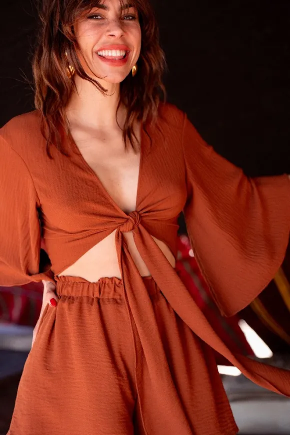 BLOUSE TINA MARRON