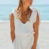 COMBISHORT FLEURINE BLANC COTON