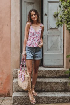 DÉBARDEUR PAOLA BOUTON ROSÉ