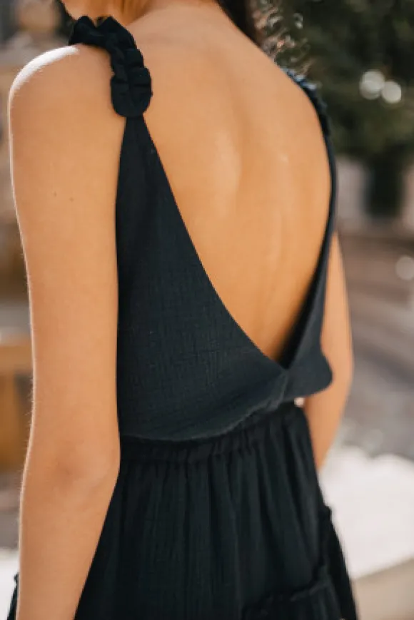 DÉBARDEUR PAOLA NOIR COTON