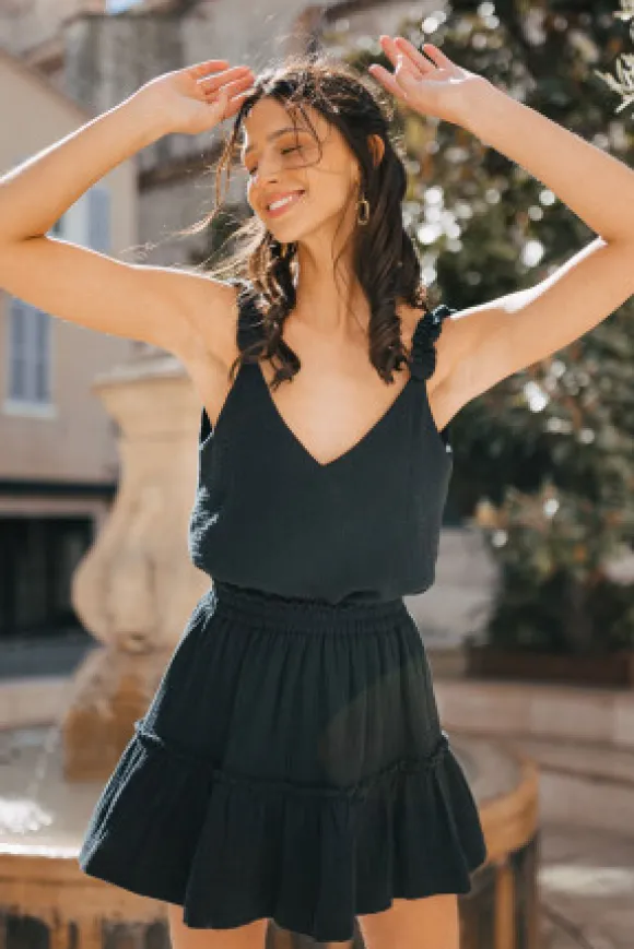 DÉBARDEUR PAOLA NOIR COTON