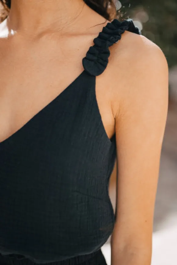 DÉBARDEUR PAOLA NOIR COTON