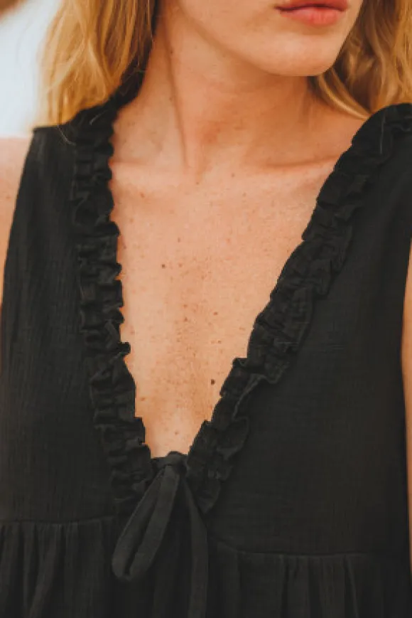 DÉBARDEUR TERRY NOIR COTON