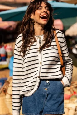 GILET GLORIA MARINIÈRE ÉCRU