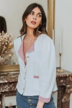 GILET INGRID VICHY ROSE