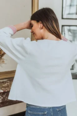 GILET INGRID VICHY ROSE