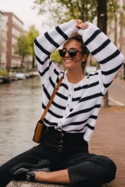 GILET RICO ÉCRU MARINE