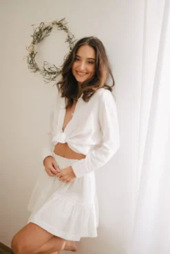 JUPE EDMA BLANC COTON