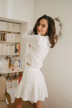 JUPE EDMA BLANC COTON