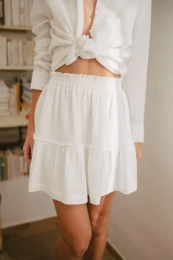 JUPE EDMA BLANC COTON
