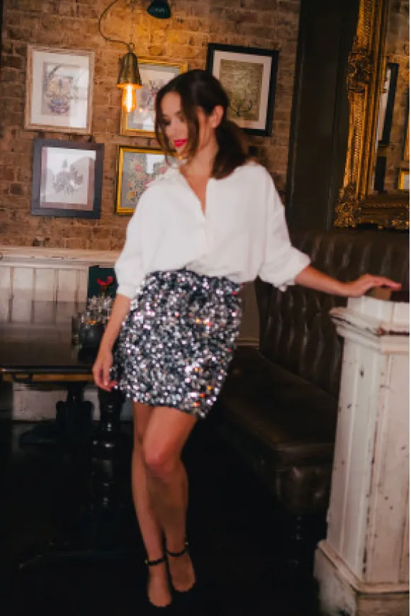 JUPE ELOI SEQUIN ARGENT