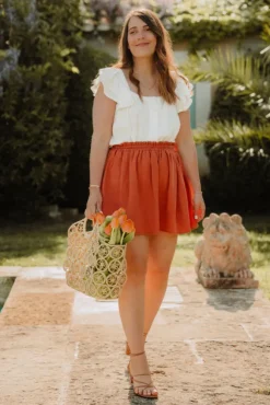 JUPE ELOISE ARGILE COTON