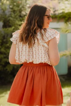 JUPE ELOISE ARGILE COTON