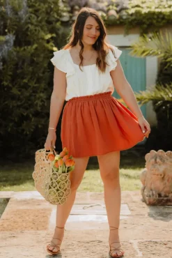 JUPE ELOISE ARGILE COTON