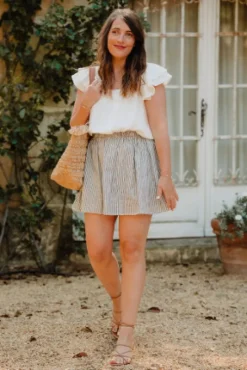 JUPE ELOISE LINE MARINE