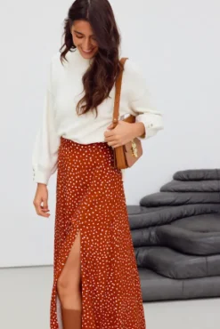 JUPE GIUSEPPA CARAMEL SALÉ