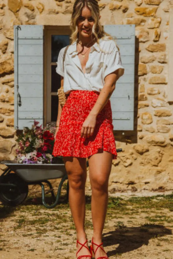 JUPE JUSTINE KUAZA ROUGE