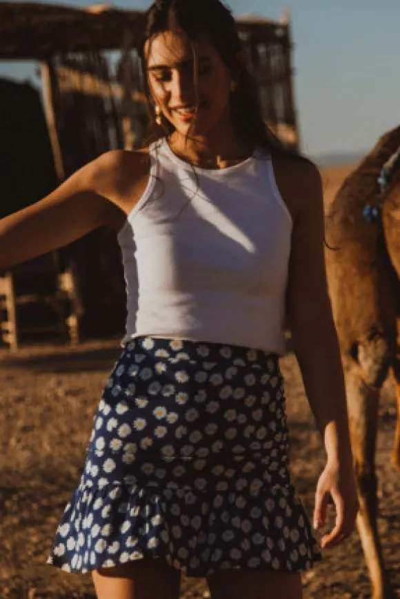 JUPE JUSTINE MARGUERITE BLEU
