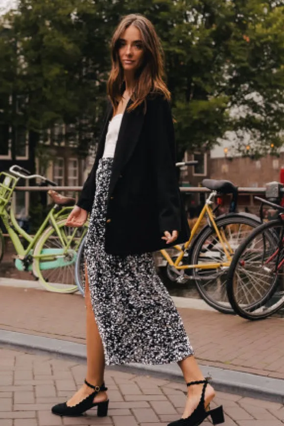 JUPE LÉANA SEQUIN ARGENT