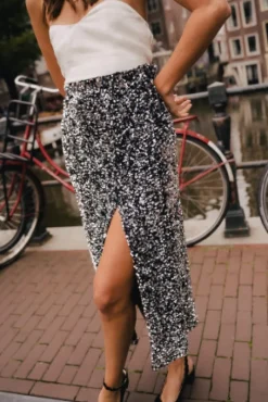 JUPE LÉANA SEQUIN ARGENT